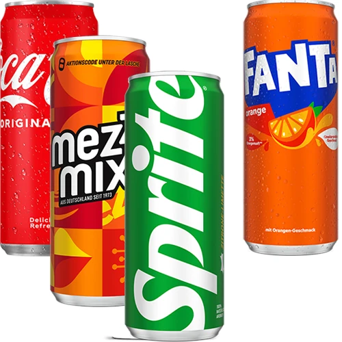 Cola, Fanta, MezzoMix, Sprite 0,33l