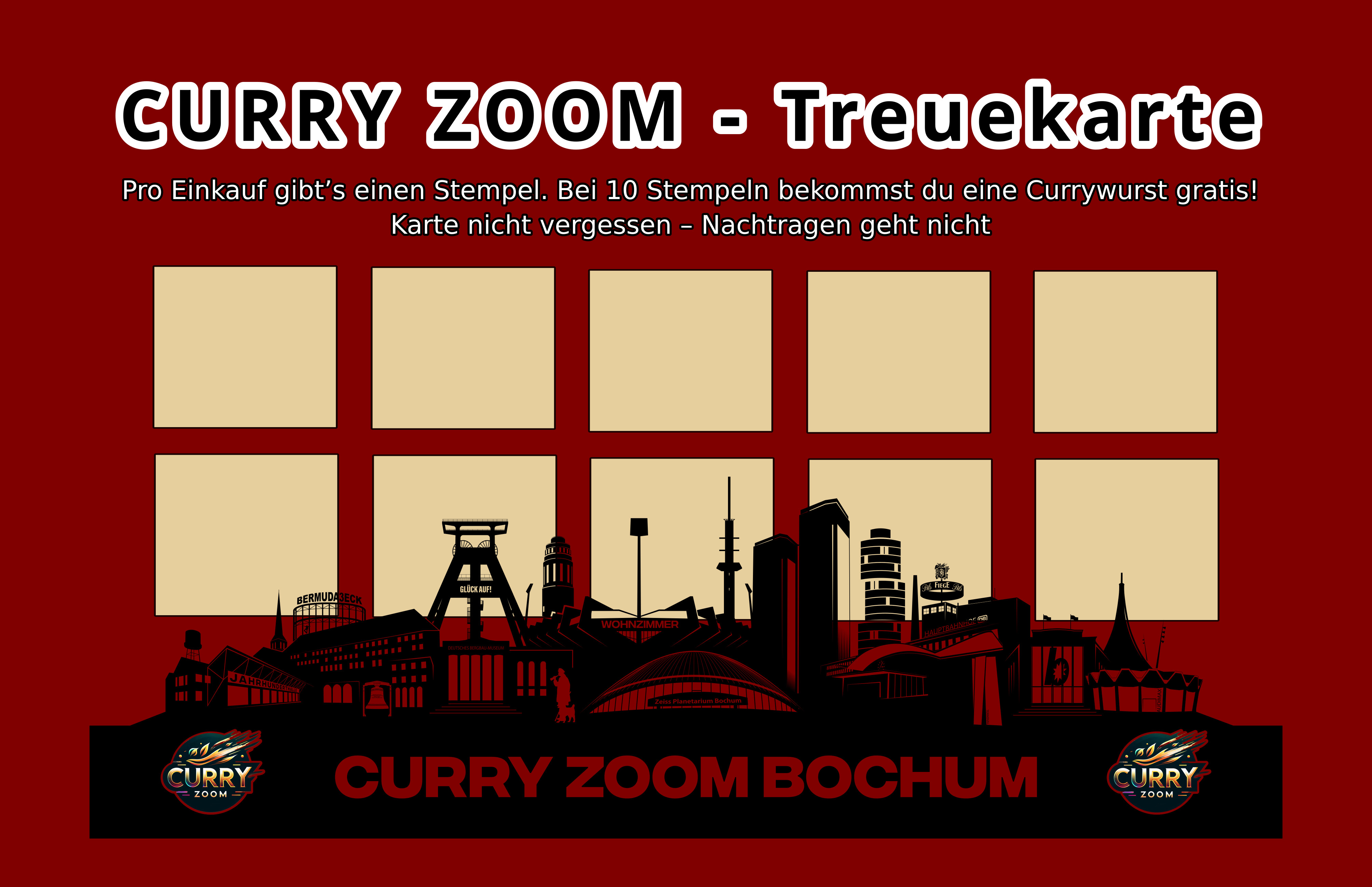 Curry Zoom Treuekarte Bochum - 10 kaufen 1 gratis